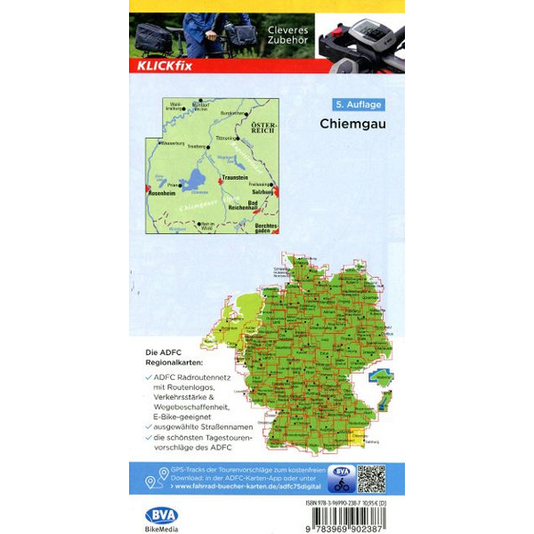 ADFC-REGIONALKARTE CHIEMGAU 1:75.000 - Fahrradkarte Ansicht 2
