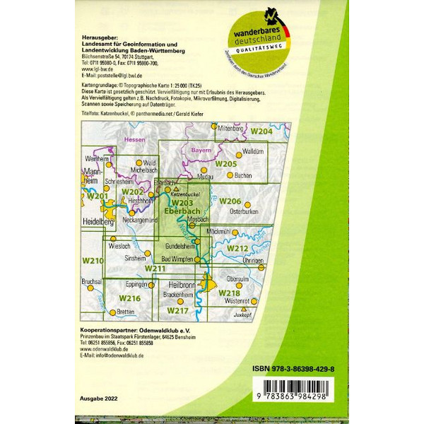 W203 WANDERKARTE 1:25 000 EBERBACH Ansicht 2