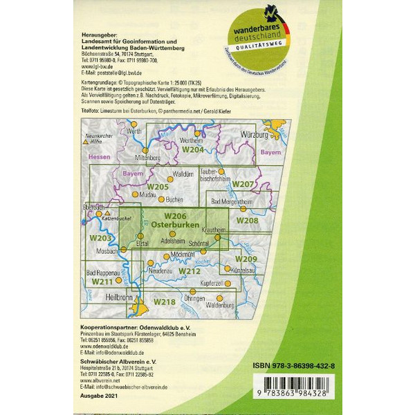 WANDERKARTE 1:25 000 OSTERBURKEN Ansicht 2