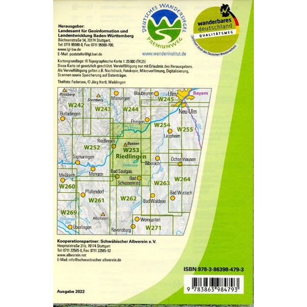 W253 WANDERKARTE 1:25 000 RIEDLINGEN Ansicht 2