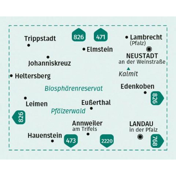 KOMPASS WANDERKARTE 472 PFÄLZERWALD MITTE 1:25.000 Ansicht 2