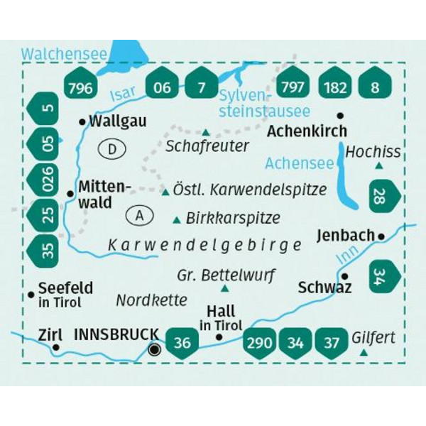 KOMPASS WANDERKARTE 26 KARWENDELGEBIRGE 1:50.000 Ansicht 2