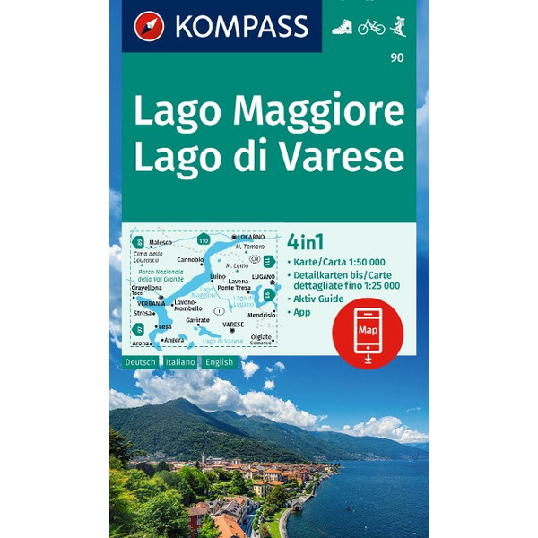WANDERKARTE 90 LAGO MAGGIORE, LAGO DI VARESE