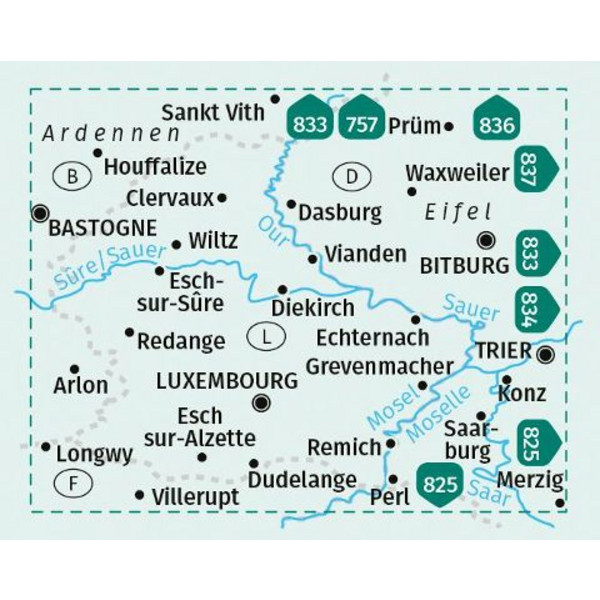 KOMPASS WANDERKARTEN-SET 2202 LUXEMBURG (2 KARTEN) 1:50.000 Ansicht 2