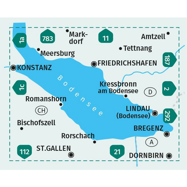 KOMPASS WANDERKARTE 1B BODENSEE OST 1:50.000 Ansicht 2