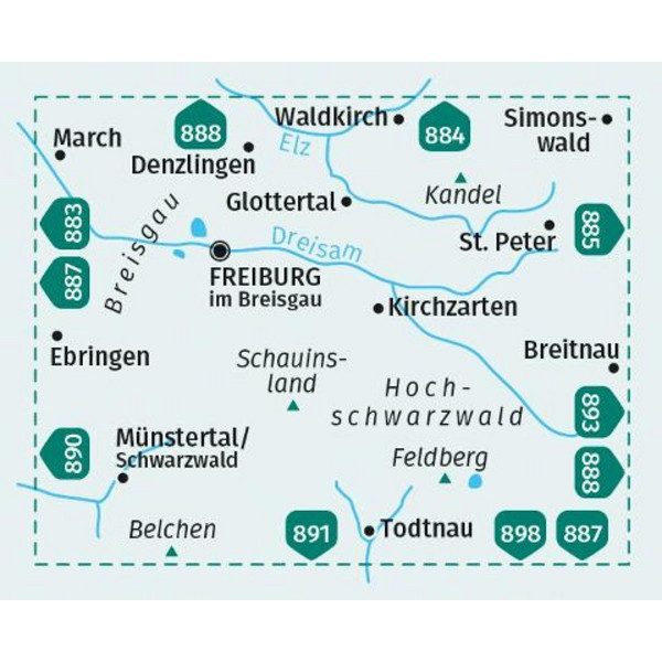 KOMPASS WANDERKARTE 889 FREIBURG UND UMGEBUNG Ansicht 2