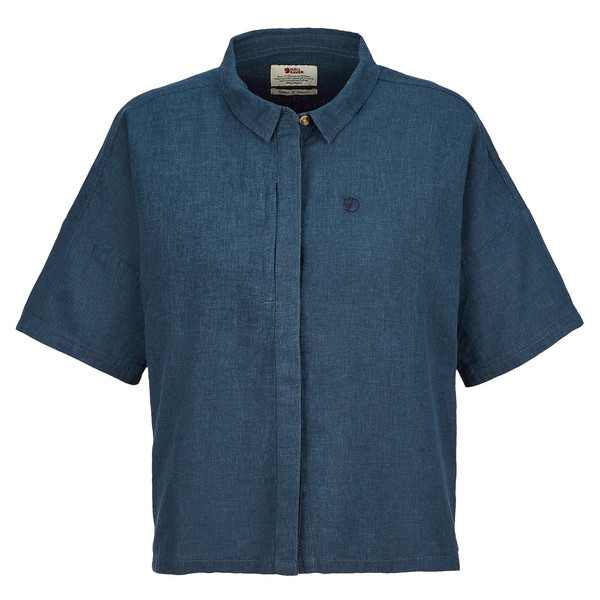 ÖVIK HEMP CAMP SHIRT SS W Damen - Outdoor Bluse-MOUNTAIN BLUE