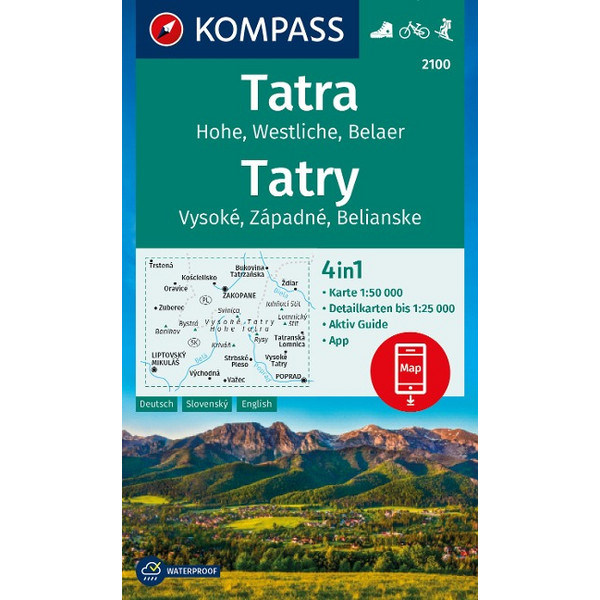 WANDERKARTE 2100 TATRA, HOHE, WESTLICHE, BELAER