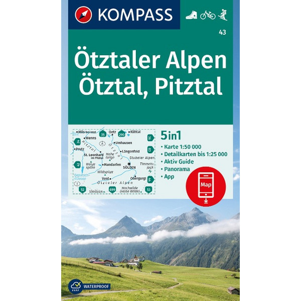 WANDERKARTE 43 ÖTZTALER ALPEN, ÖTZTAL, PITZTAL