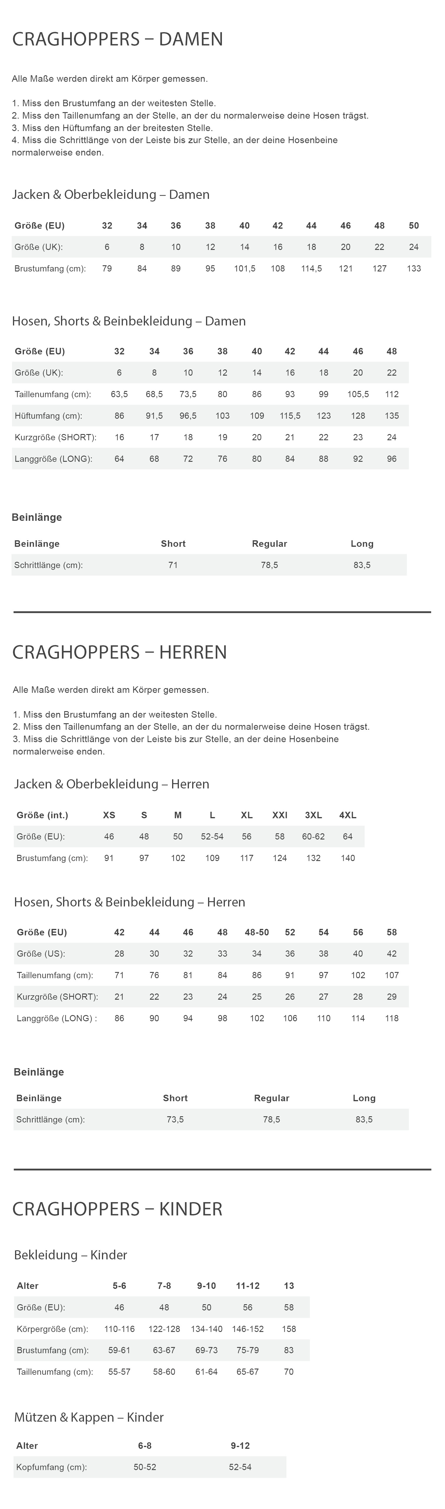 Craghoppers NOSILIFE NUORO CHECK LONG SLEEVED SHIRT Herren - Mückenabweisende Kleidung Größentabelle
