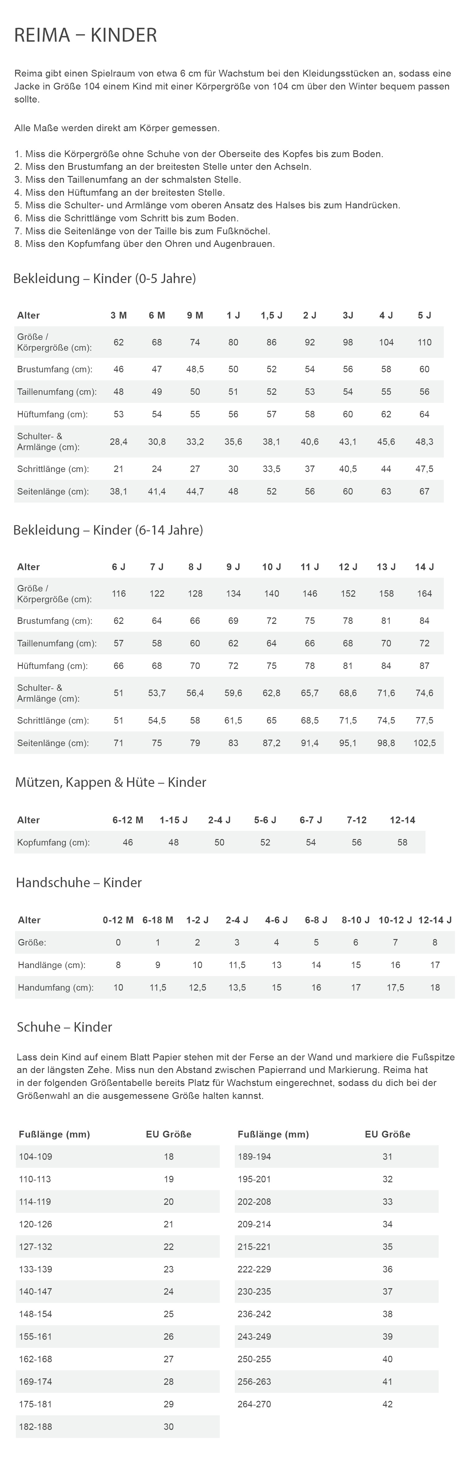 Reima SUNHAT MOOMIN VIEHE Kinder - Sonnenhut Größentabelle