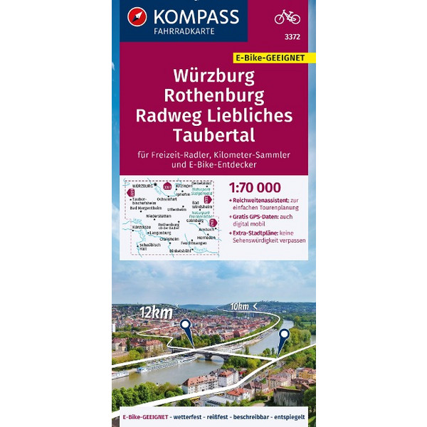 FAHRRADKARTE 3372 WÜRZBURG, ROTHENBURG