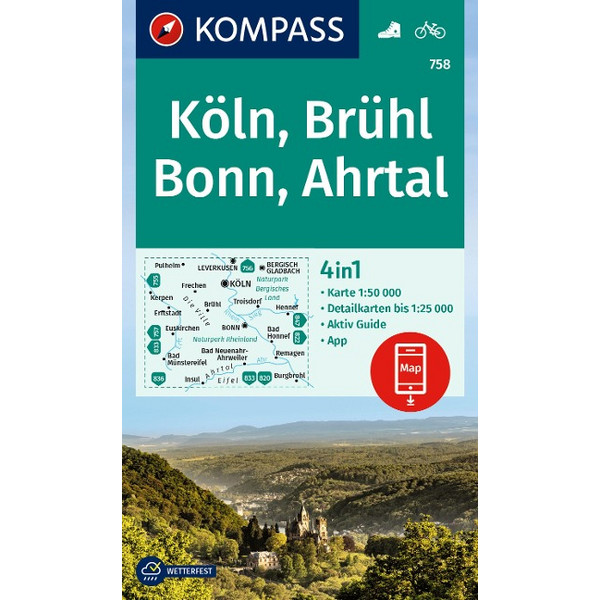 WANDERKARTE 758 KÖLN, BRÜHL, BONN, AHRTAL 1:50.000