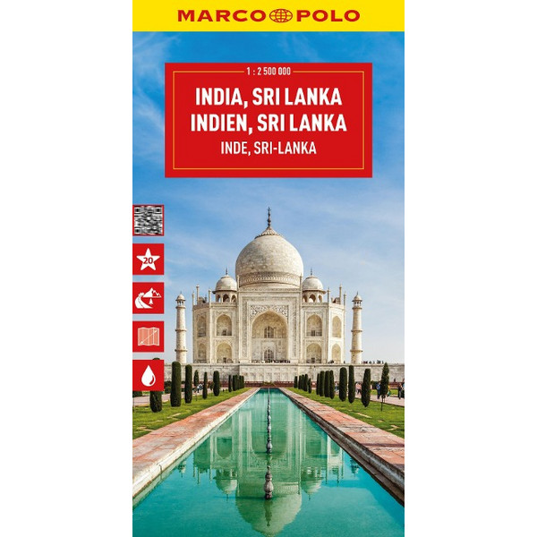POLO REISEKARTE INDIEN, SRI LANKA 1:2,5 MIO. - Straßenkarte
