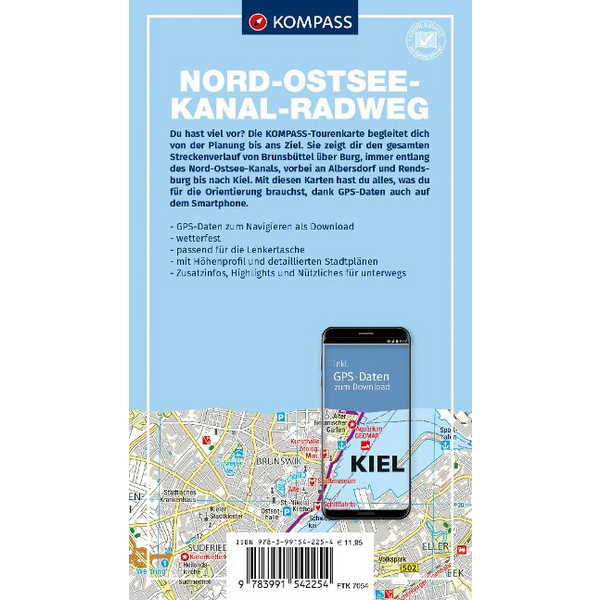 KOMPASS FAHRRAD-TOURENKARTE NORD-OSTSEE-KANAL-RADWEG Ansicht 2