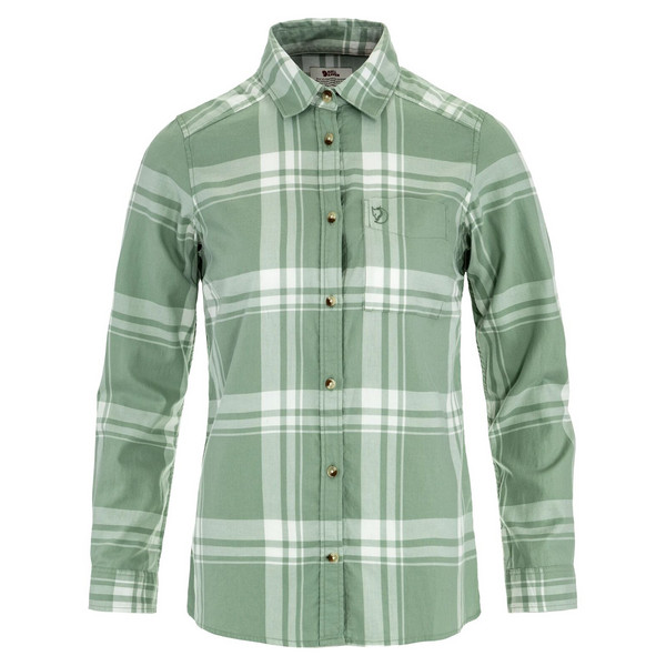 ÖVIK LITE FLANNEL SHIRT W Damen - Flanellhemd-MISTY GREEN-EGGSHELL