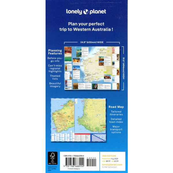 LONELY PLANET WESTERN AUSTRALIA PLANNING MAP - Straßenkarte Ansicht 2