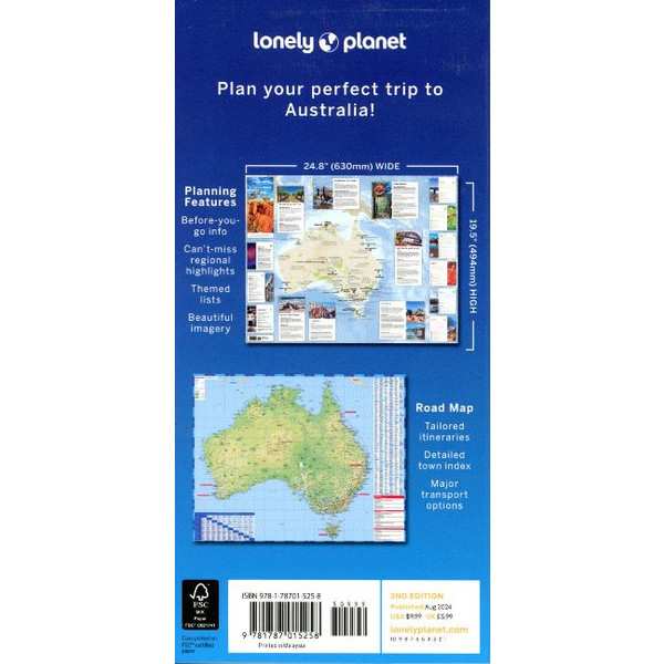LONELY PLANET AUSTRALIA PLANNING MAP - Straßenkarte Ansicht 2
