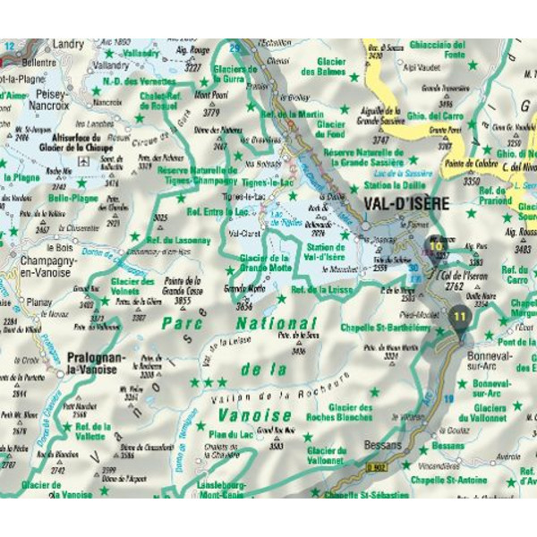 FOLYMAPS ROUTE DES GRANDES ALPES SPEZIALKARTE - Straßenkarte Ansicht 2