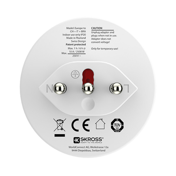 Skross EUROPE TO SWISS + ITALY + BRAZIL - Reisestecker Ansicht 6