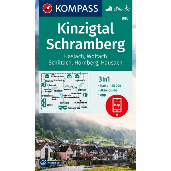 KOMPASS WANDERKARTE 880 KINZIGTAL SCHRAMBERG, 1:25.000 Ansicht 1