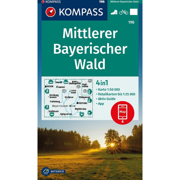 WANDERKARTE 196 MITTLERER BAYERISCHER WALD 1:50.000