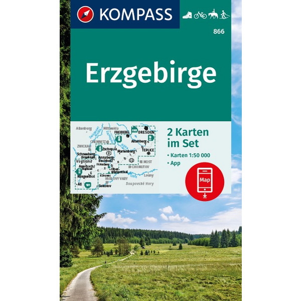 KOMPASS WANDERKARTEN-SET 866 ERZGEBIRGE (2 KARTEN) 1:50.000 Ansicht 1