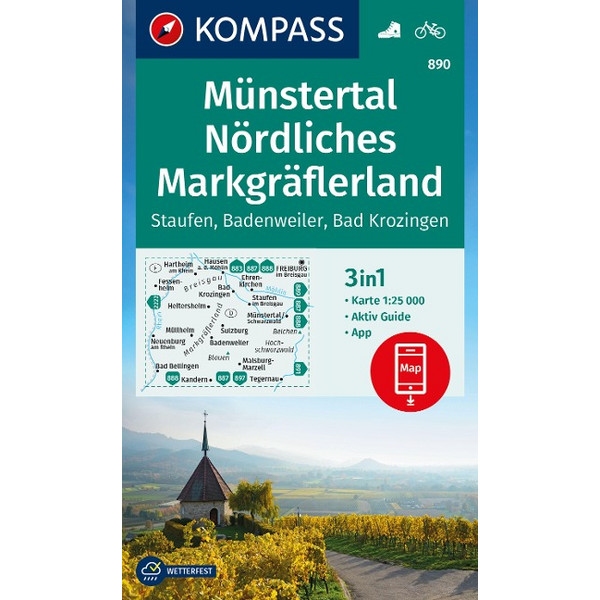 WANDERKARTE 890 MÜNSTERTAL, NÖRDL. MARKGRÄFLERLAND