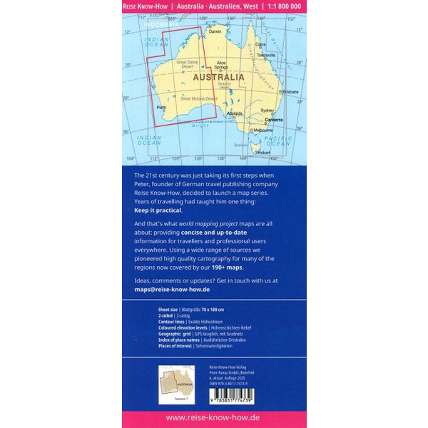 REISE KNOW-HOW AUSTRALIEN, WEST (1:1.800.000) - Straßenkarte Ansicht 2