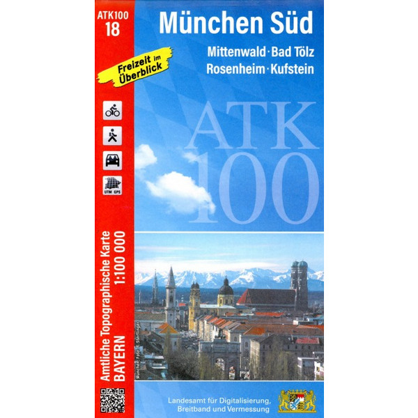 MÜNCHEN SÜD AMTLICHE TOPOGRAPHISCHE KARTE 1:100000 - Wanderkarte