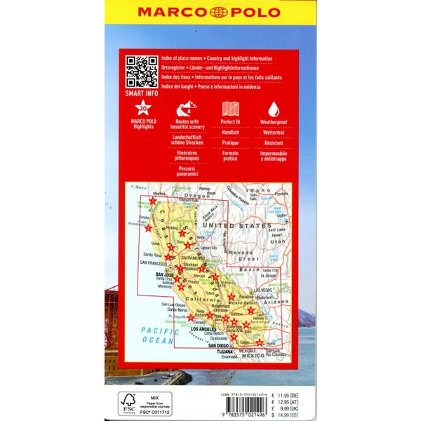 MARCO POLO REISEKARTE KALIFORNIEN 1:900.000 - Straßenkarte Ansicht 2