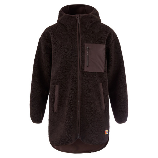 VARDAG PILE FLEECE LONG W Damen - Fleecejacke-BLACK OAK