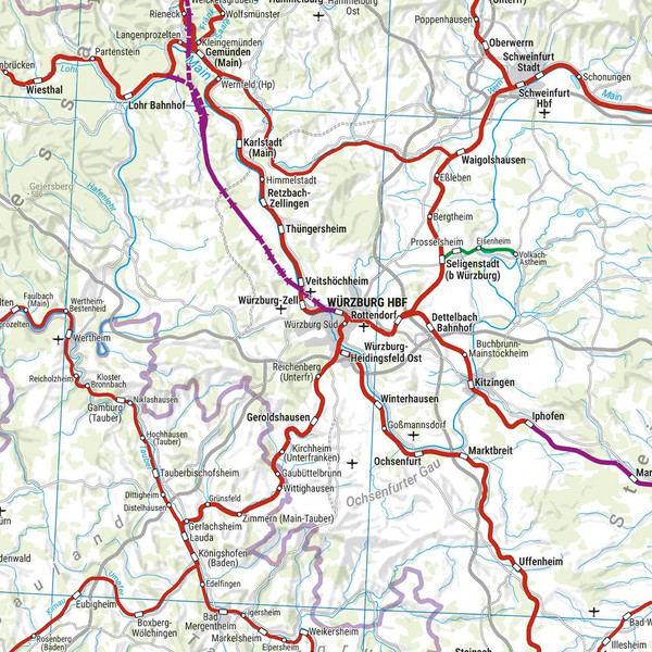 DEUTSCHLAND, RAIL TRAVEL MAP 1:500.000, FREYTAG & BERNDT - Karte Ansicht 3