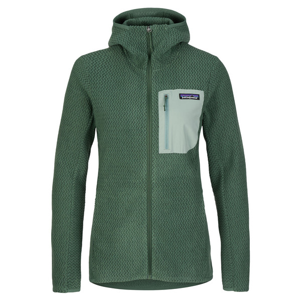W'S R1 AIR FULL-ZIP HOODY Damen - Fleecejacke-CANOPY GREEN