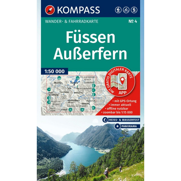 WANDERKARTE 4 FÜSSEN, AUßERFERN 1:50.000