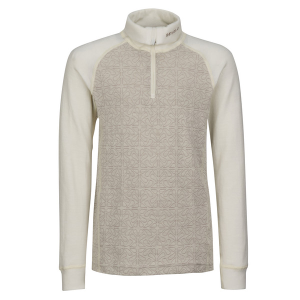 DUO ACTIVE MERINO ZIP NECK JR Kinder - Funktionsshirt-RAW WHITE