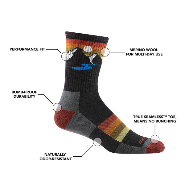 Darn Tough SUNSET RIDGE MICRO CREW LIGHTWEIGHT CUSHION - Wandersocken Ansicht 5