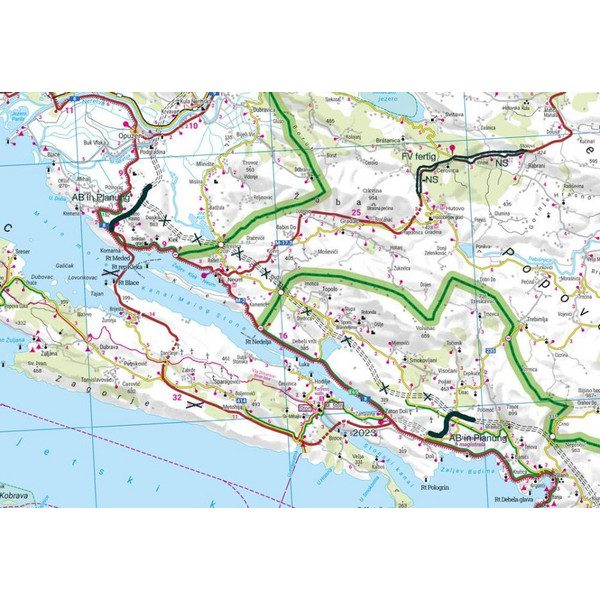 KROATIEN KÜSTE, STRAßEN- UND FREIZEITKARTE 1:200.000 - Straßenkarte Ansicht 2