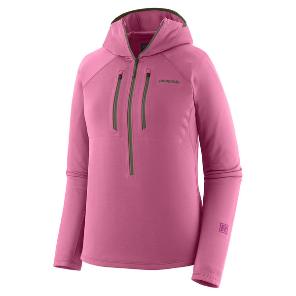 W'S R1 ULTRALIGHT HOODY Damen - Fleecejacke-FADED MAGENTA