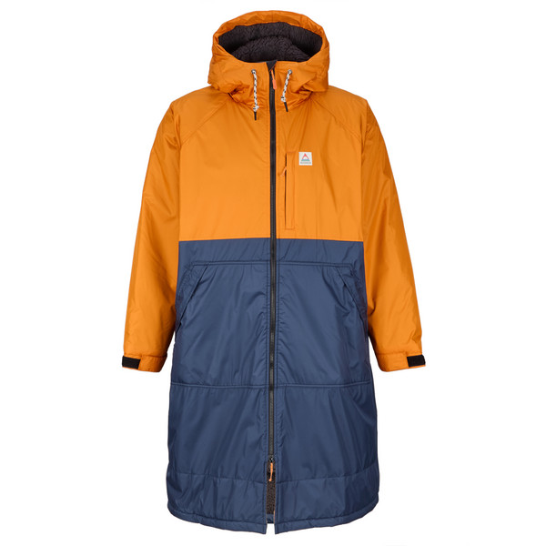 WAVES RECYCLED SHERPA LINED CHANGING ROBE Unisex - Poncho-SUNRISE ORANGE/RICH NAVY