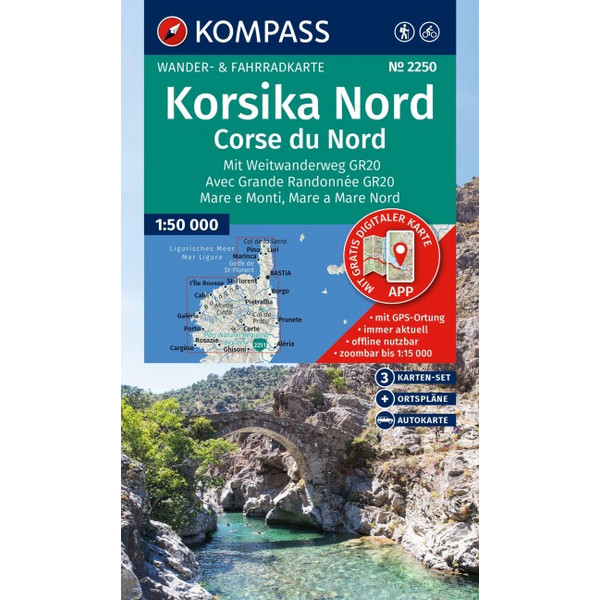 WANDERKARTEN-SET 2250 KORSIKA NORD - Wanderkarte