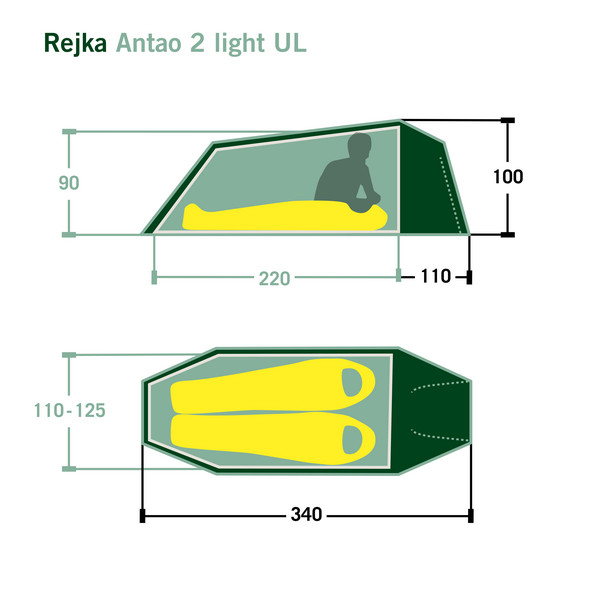 Rejka ANTAO II LIGHT UL - Tunnelzelt Ansicht 2