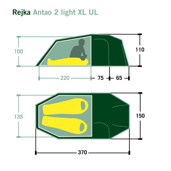 Rejka ANTAO II LIGHT XL UL - Tunnelzelt Ansicht 2