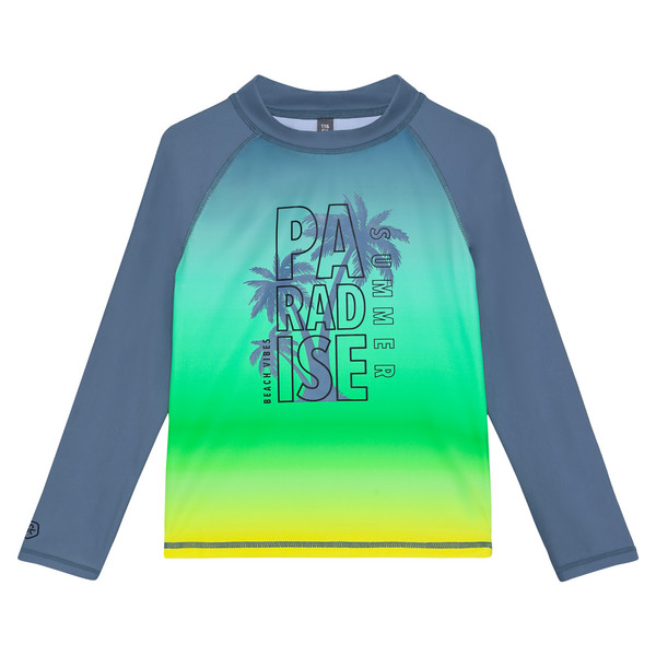 T-SHIRT L/S W. CHEST PRINT Kinder - UV-Schutz Bekleidung-CORONET BLUE