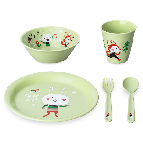 Koziol PLATE + BOWL + CUP + CUTLERY SET HOP ON AT HOME SET OF 4 - Campinggeschirr Ansicht 1