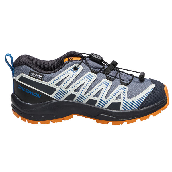 XA PRO V8 WATERPROOF Kinder - Wanderschuhe-GRISAILLE / DARK BLUE / TURMERIC
