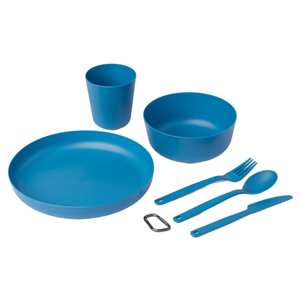 CAMP DINNERWARE SET W/ MESH SACK 6PCS - Geschirrset-CENDRE BLUE