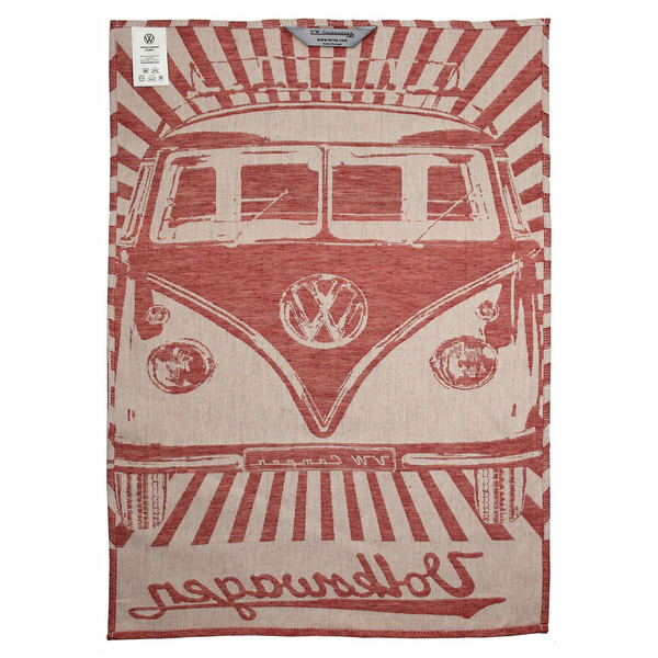 Brisa VW T1 BUS GESCHIRRTUCH 2ER SET – STRAHLEN/VINTAGE ROT & BLAU Ansicht 2