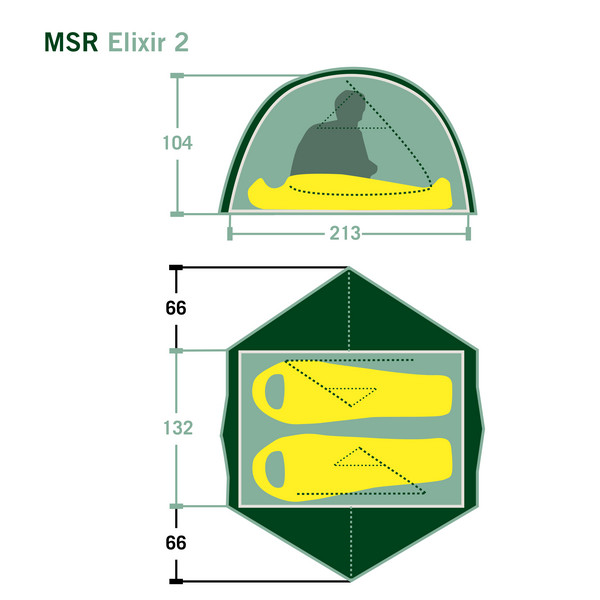 MSR ELIXIR 2 TENT - GREEN S25 - Kuppelzelt Ansicht 2