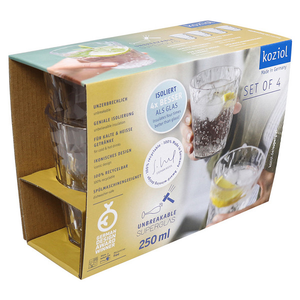 Koziol SUPERGLAS WASSERGLAS 250ML CLUB NO. 1 SET OF 4 - Campinggeschirr Ansicht 2